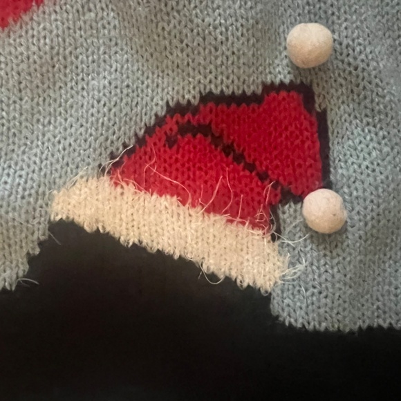 Ugly Christmas Sweater Collection Woman 1X Plus Scotty Dogs Blue snow pomp pom - Picture 3 of 15